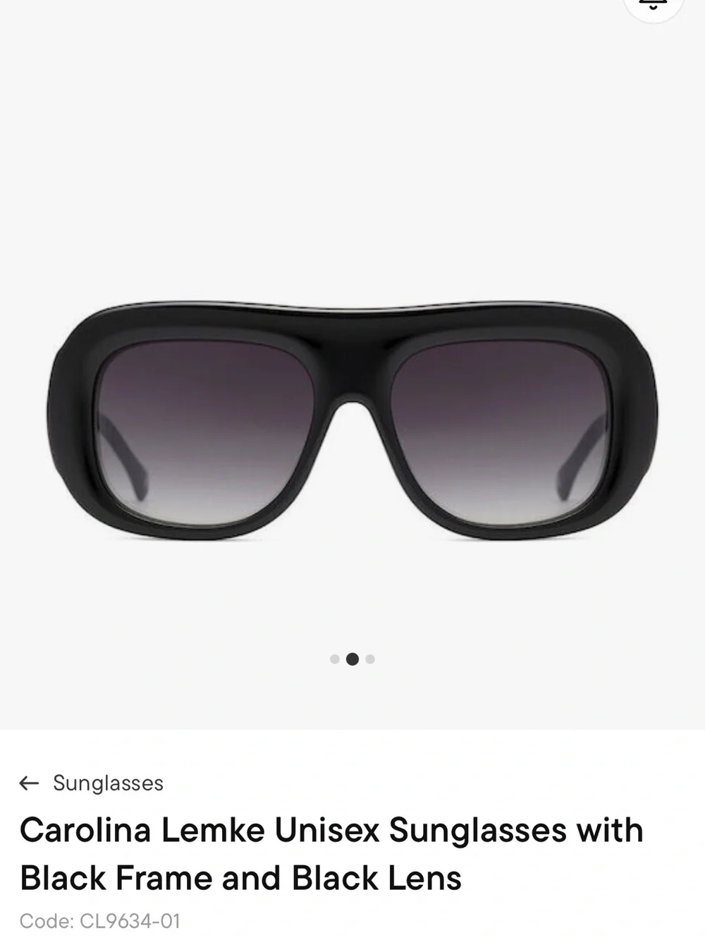 Carolina Lemke Unisex Sunglasses with Black Frame and Black Lens